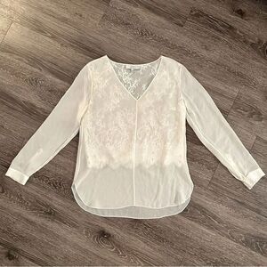Robert Rodriguez Lace Illusion Silk Blouse